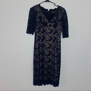 Price Reduced! Jessica Howard Women’s Navy Blue Scalloped Midi Dress